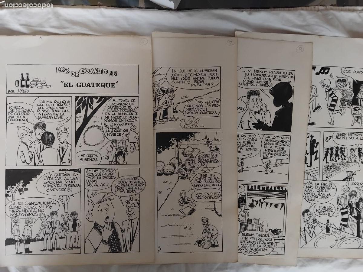 C&oacute;mics: ORIGINAL DE CUATRO PAGINAS . LOS DE CUARTO EN EL GUATEQUE. - Foto 1