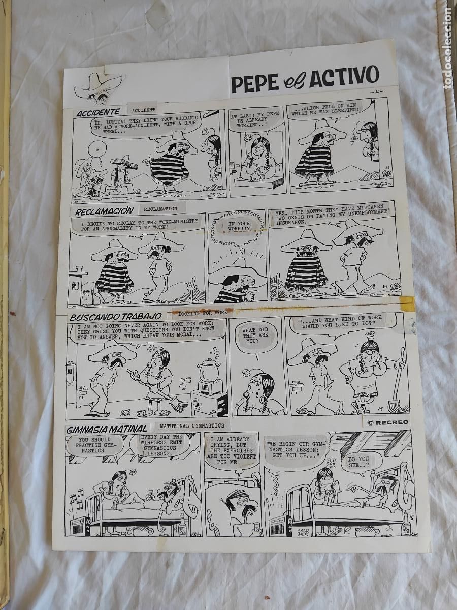 C&oacute;mics: PAGINA ORIGINAL DE COLOMER. PEPE EL ACTIVO. - Foto 1