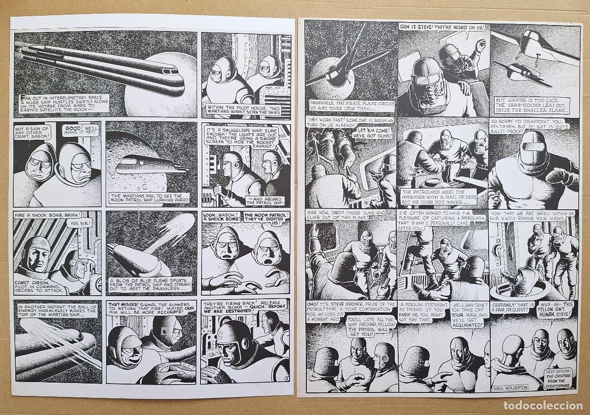 C&oacute;mics: Lote de 2 p&aacute;ginas de Basil Wolverton [strips y Spacehawk] - Facs&iacute;mil - Foto 2