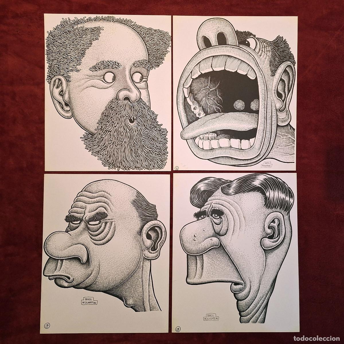 C&oacute;mics: Lote de 4 p&aacute;ginas de Basil Wolverton [cabezas] - Facs&iacute;mil - Foto 2