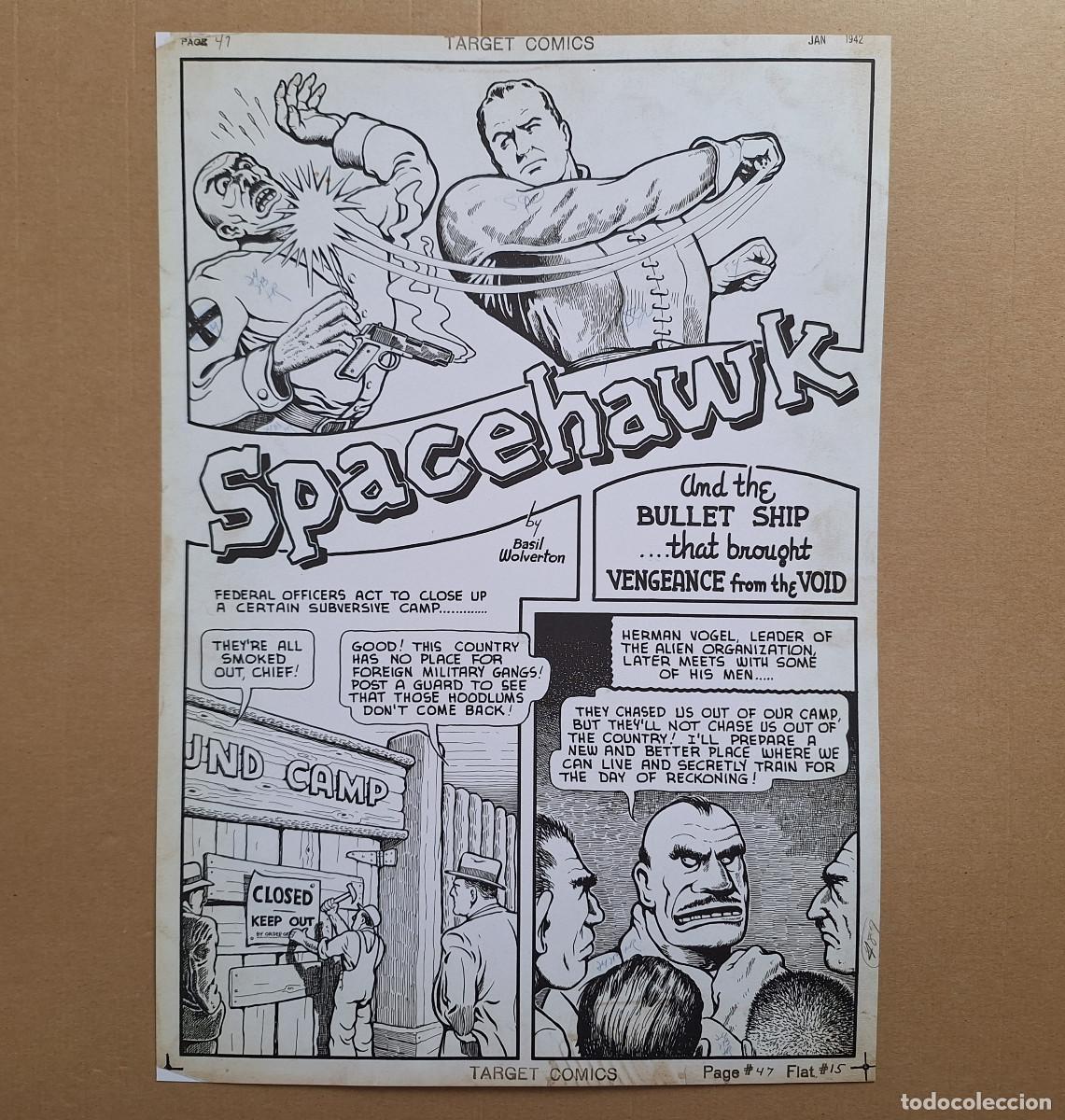 C&oacute;mics: Spacehawk de Basil Wolverton [P&aacute;ginas diversas &middot; 3 hojas] - Facs&iacute;mil - Foto 1