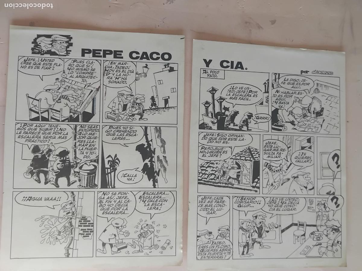 C&oacute;mics: ORIGINAL DE DOS PAGINAS DE CACERES. PEPE CACO Y CIA. - Foto 1