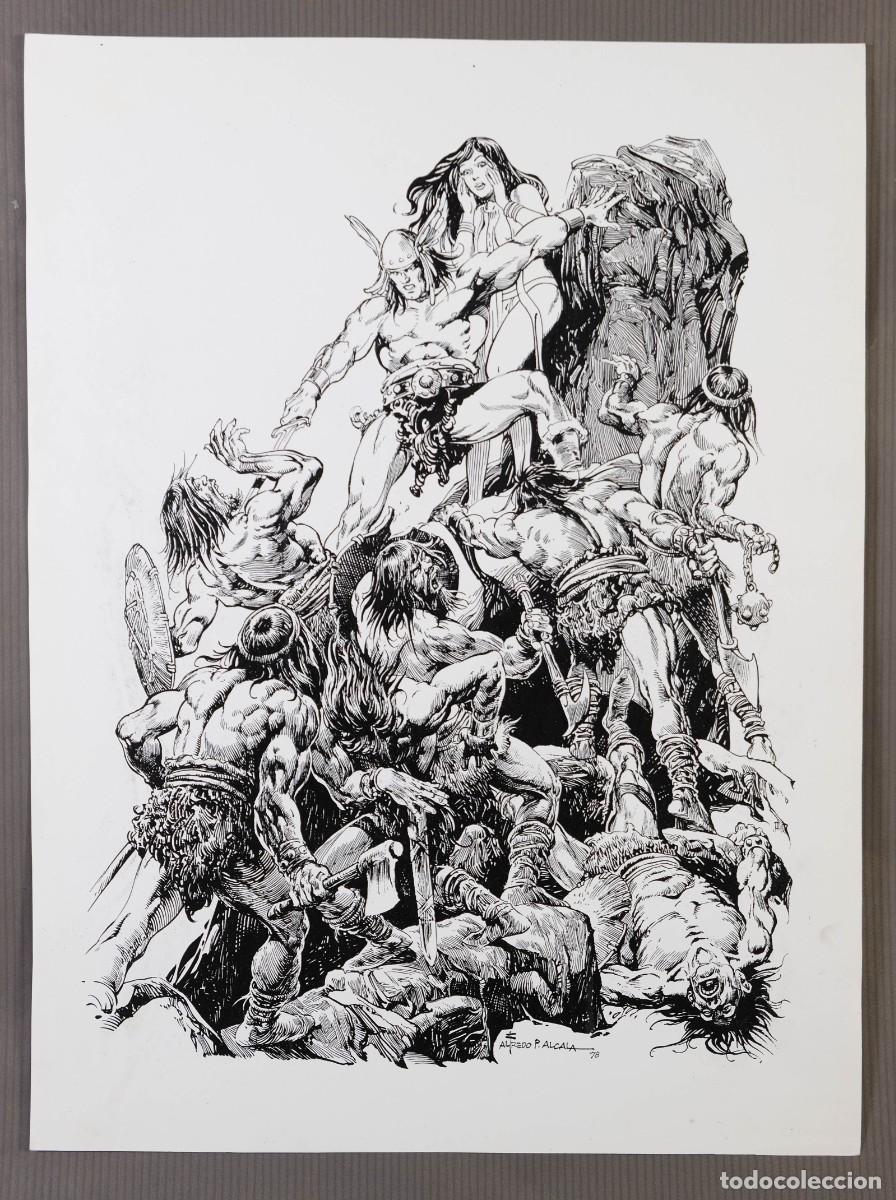 C&oacute;mics: L&aacute;mina en blanco y negro Alfredo P. Alcala 1978 - Foto 1