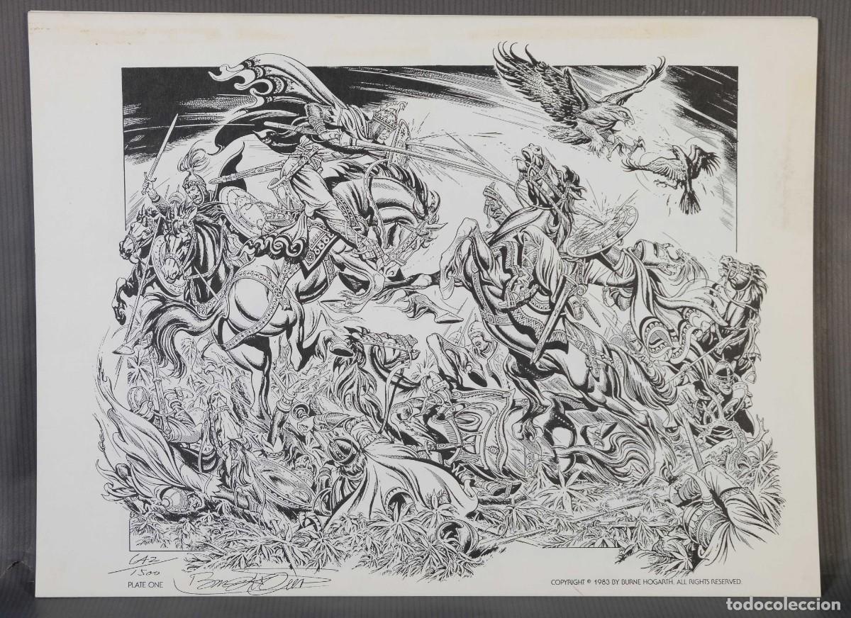 C&oacute;mics: 6 l&aacute;minas en blanco y negro de Burne Hogarth Gaz/1500 - Foto 2