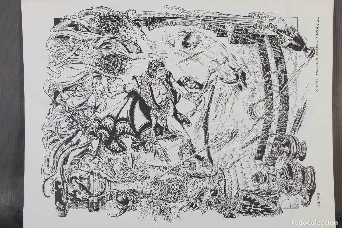 C&oacute;mics: 6 l&aacute;minas en blanco y negro de Burne Hogarth Gaz/1500 - Foto 10