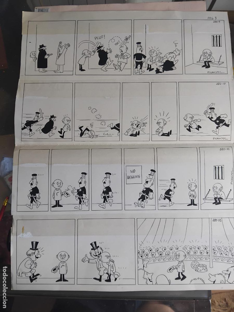 C&oacute;mics: CUATRO TIRAS ORIGINALES DE PICANYOL. - Foto 1