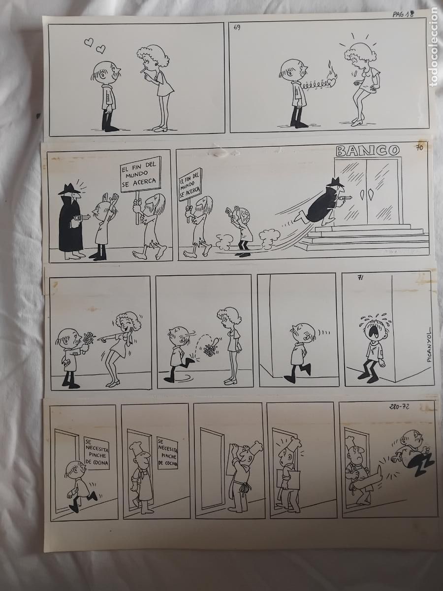 C&oacute;mics: CUATRO TIRAS ORIGINALES DE PICANYOL. - Foto 1