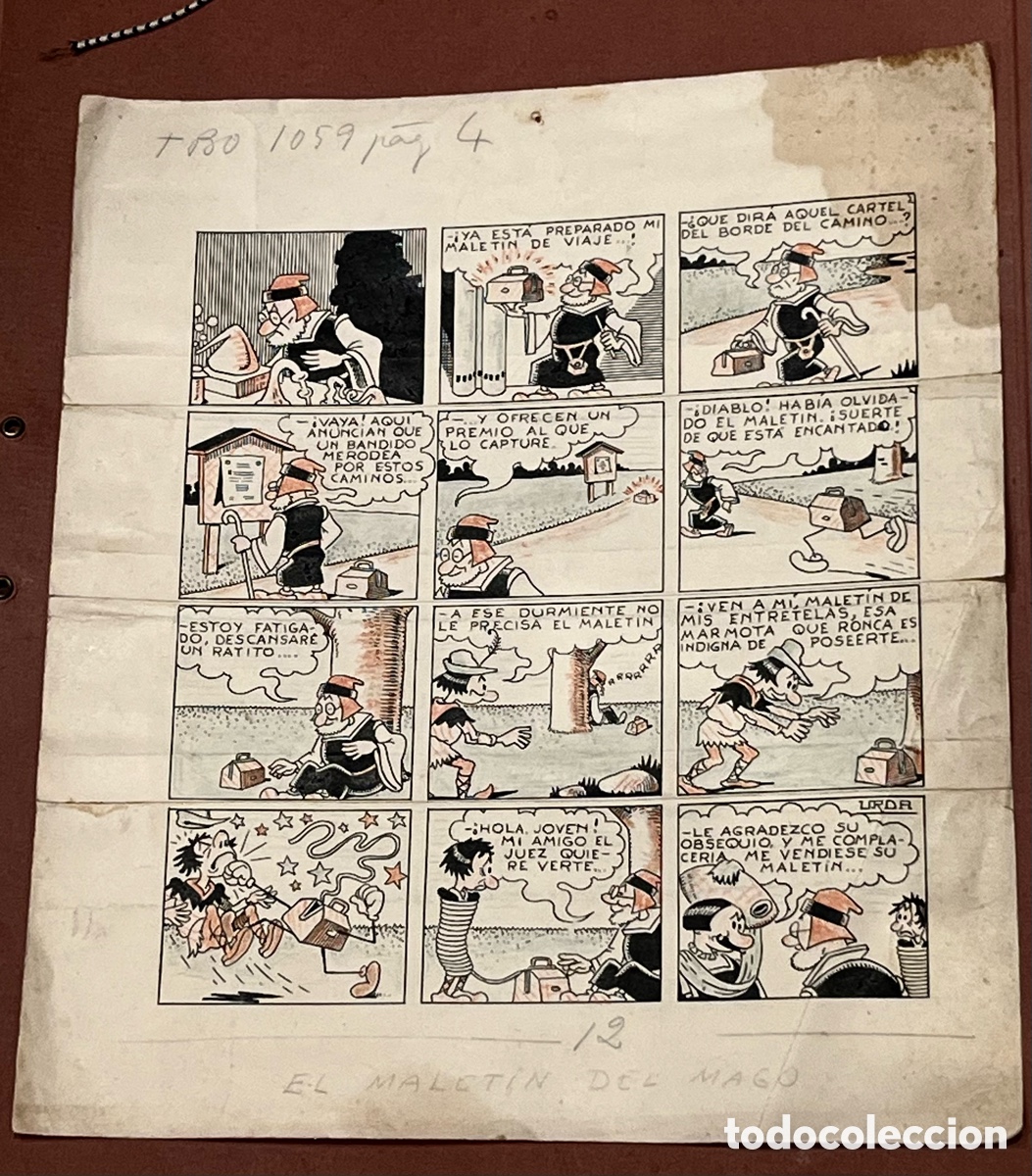 MANUEL URDA: EL MALETIN DEL MAGO - DIBUJO A TINTA Y COLOR - TBO 1059 PAG 4 | todocoleccion (Buy It Now)