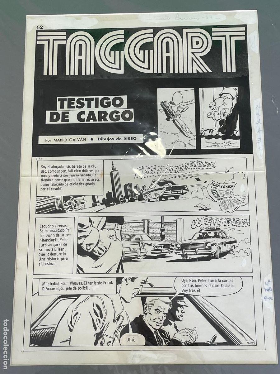 C&oacute;mics: Pagina Original de Eduardo Risso - Taggart - Testigo de Cargo p.1 - Foto 1