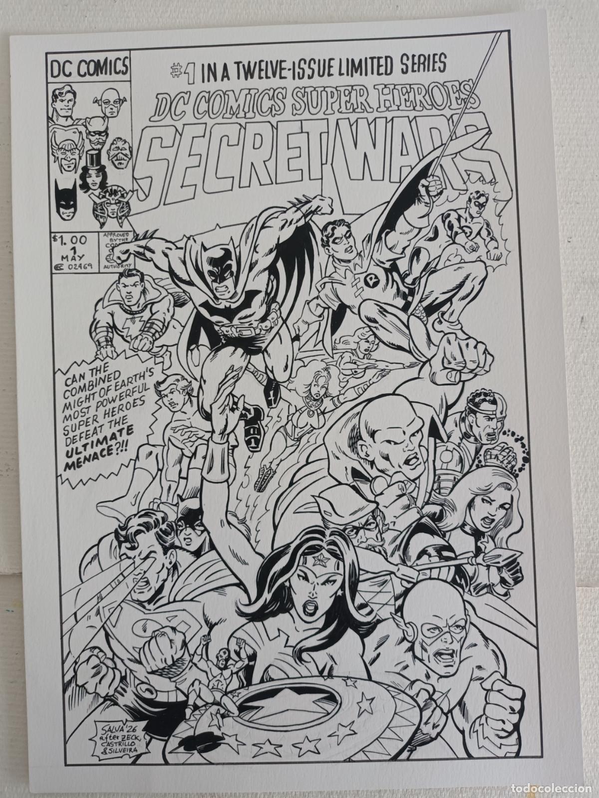 Versión DC del n. 1 de Secret Wars. Dibujo original, formato A3 | todocoleccion (Buy It Now)
