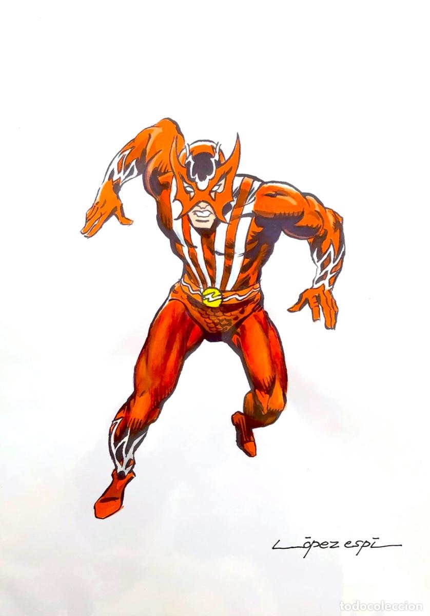 LOPEZ ESPI DIBUJO ORIGINAL FUEGO SOLAR | todocoleccion (Buy It Now)