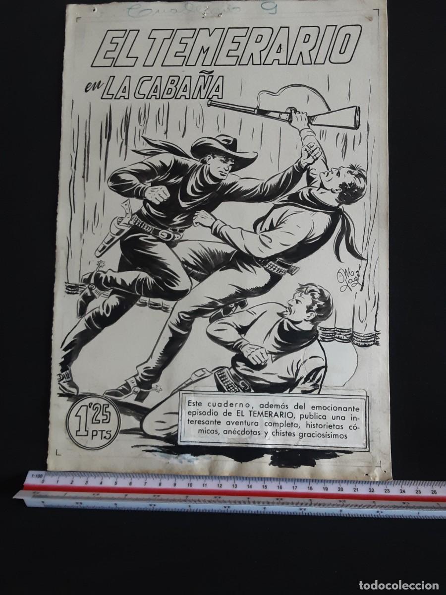 C&oacute;mics: DIBUJO ORIGINAL PORTADA # EL TEMERARIO N&deg;9 # MANUEL GAGO # ED. VALENCIANA, S.A. # OESTE