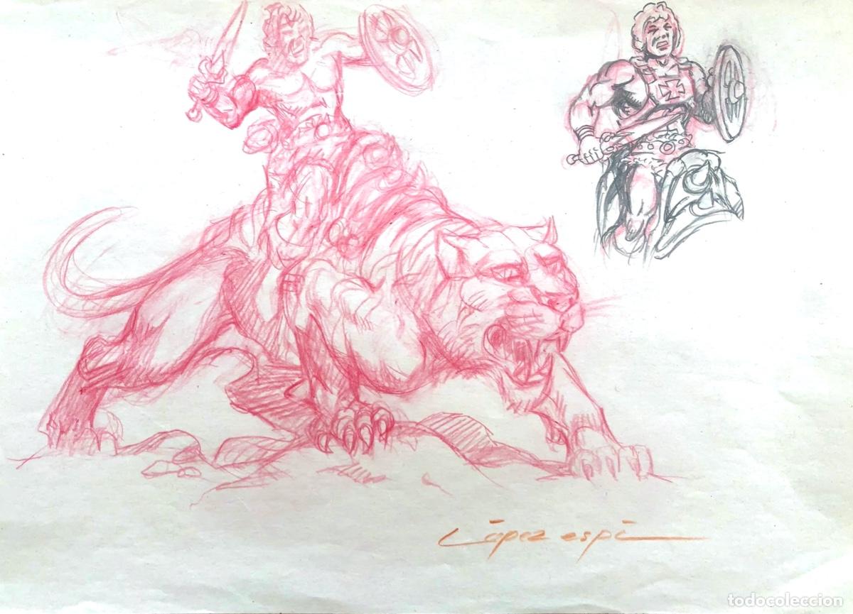 C&oacute;mics: LOPEZ ESPI DIBUJO ORIGINAL LAPIZ HE-MAN
