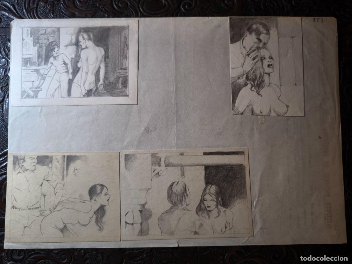 C&oacute;mics: ILUSTRACI&Oacute;N DIBUJO A L&Aacute;PIZ. Boceto Trabajo. C&oacute;mic pulp horror er&oacute;tico. Escuela Valenciana A&ntilde;os 60/70
