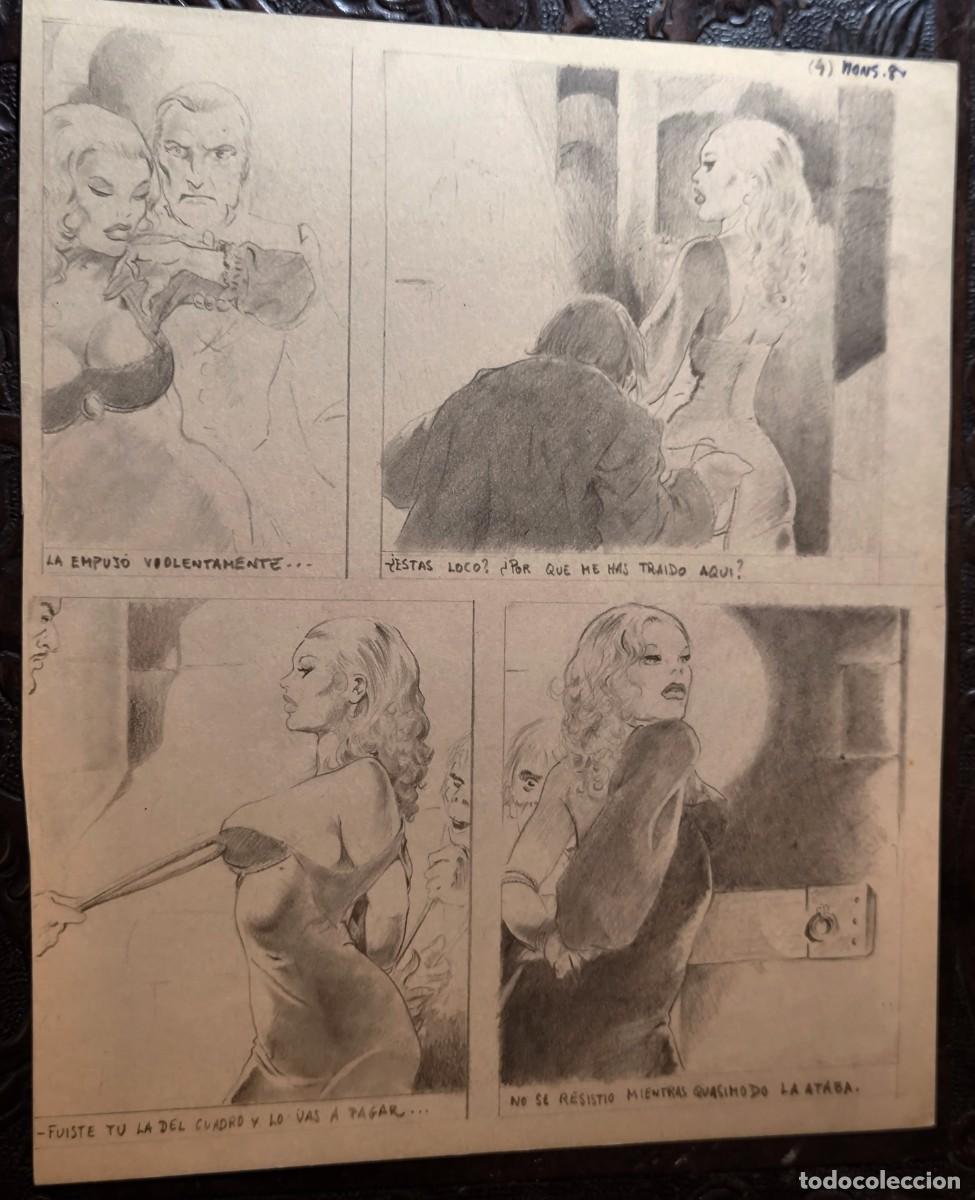 C&oacute;mics: ILUSTRACI&Oacute;N DIBUJO A L&Aacute;PIZ. Boceto Trabajo. C&oacute;mic pulp horror er&oacute;tico. Escuela Valenciana A&ntilde;os 60/70