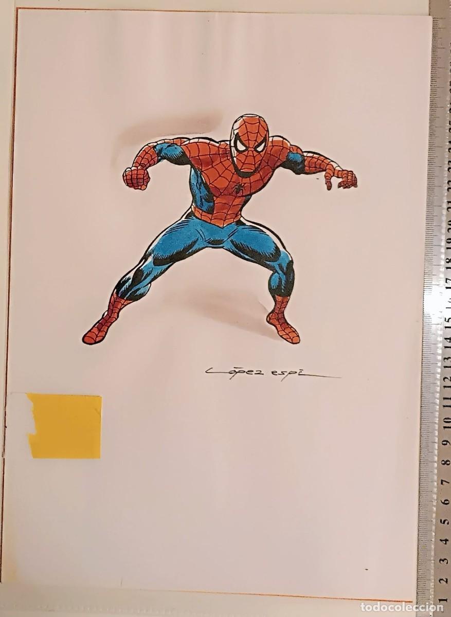 C&oacute;mics: Spiderman - Rafael L&oacute;pez Esp&iacute; - Arte Original Coloreado a Mano - Estado MINT