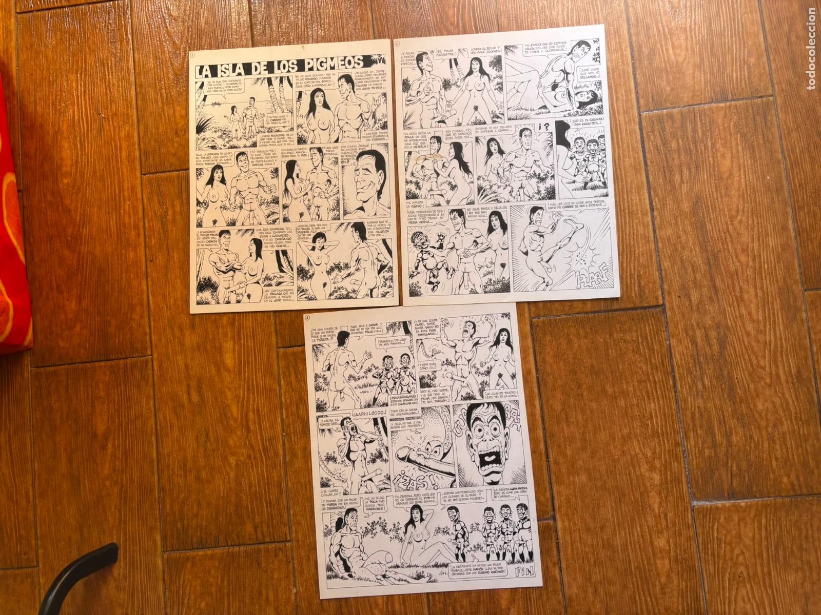 C&oacute;mics: 3 DIBUJOS ORIGINALES HISTORIA COMPLETA DE JOSE BERMEJO ( PACHA G LA JUDIA VERDE SOS)