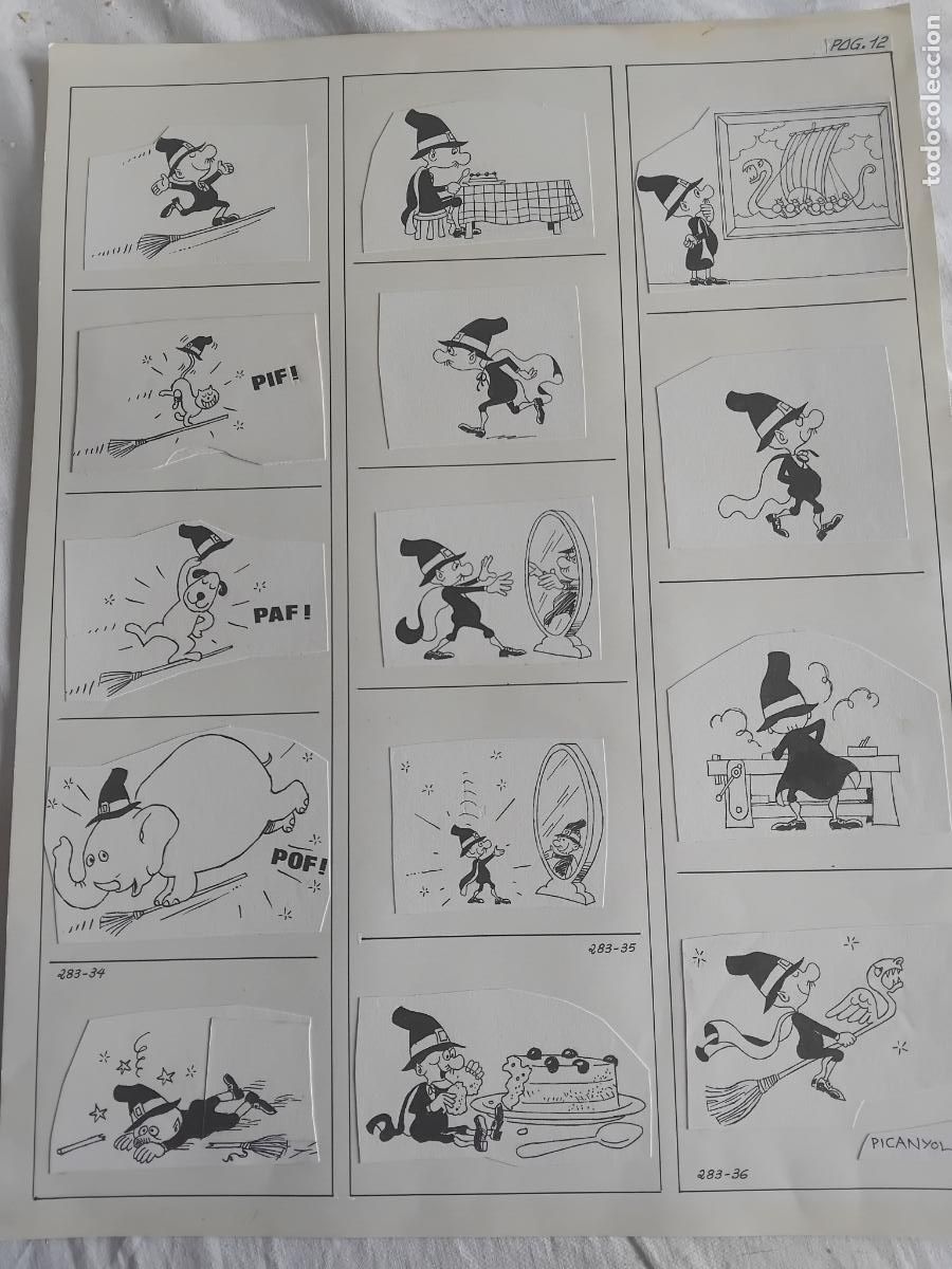 C&oacute;mics: 3 TIRAS DE DIBUJOS ORIGINALES DE PICANYOL DE OT EL BRUIXOT.