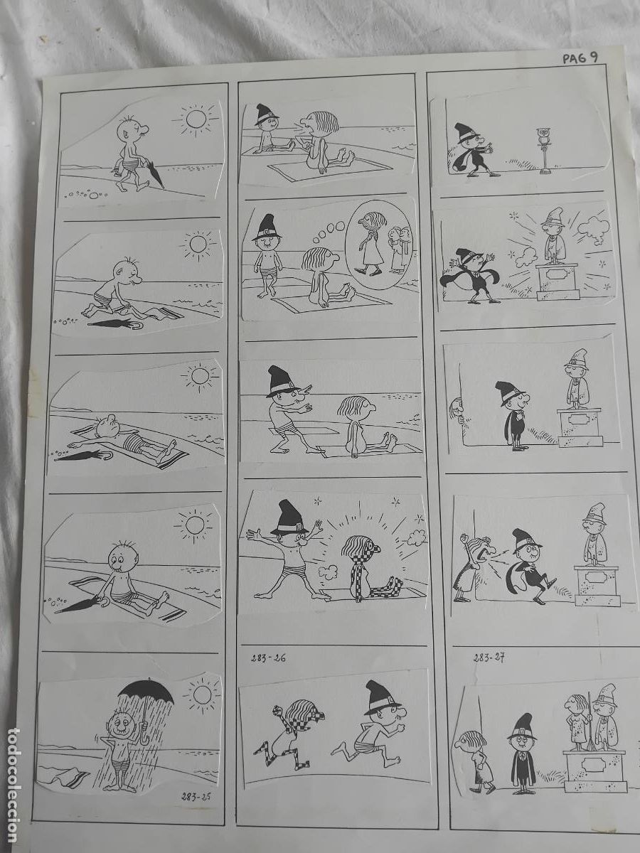 C&oacute;mics: 3 TIRAS DE CINCO DIBUJOS ORIGINALES CADA UNA DE PICANYOL DE OT EL BRUIXOT.