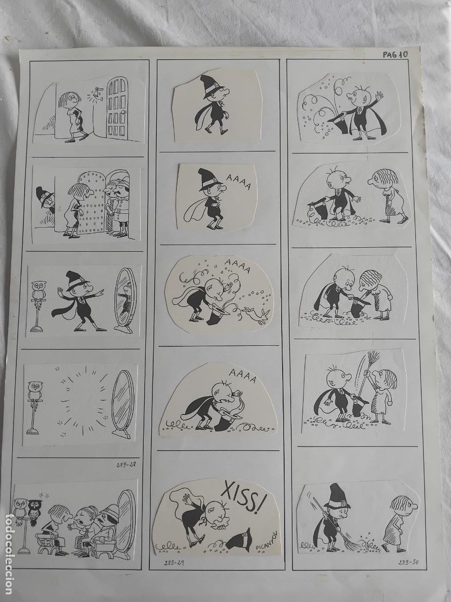 C&oacute;mics: 3 TIRAS DE CINCO DIBUJOS ORIGINALES CADA UNA DE PICANYOL DE OT EL BRUIXOT.