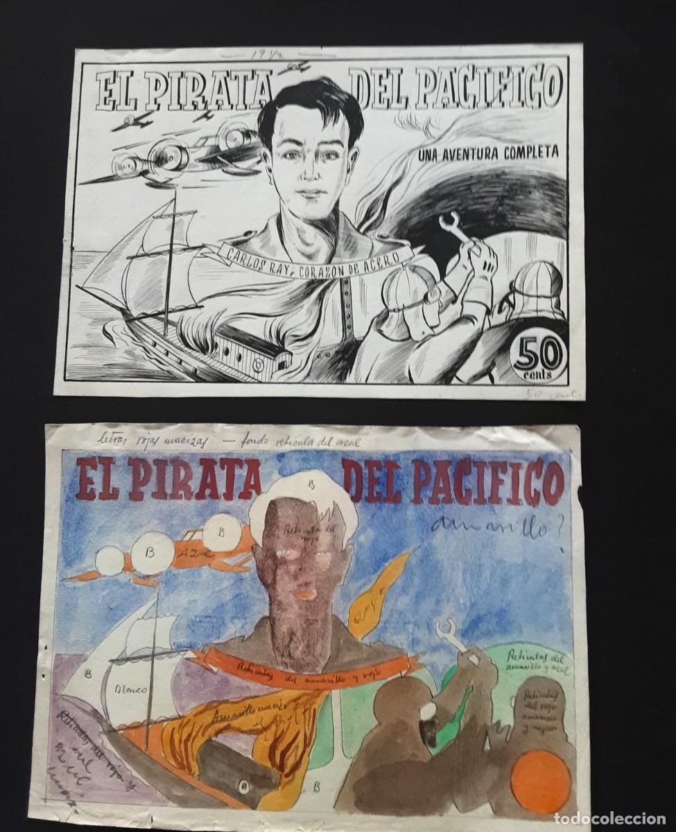 Comics : DIBUJO ORIGINAL DE TEBEO/COMIC # CARLOS RAY, CORAZON DE ACERO N&deg;3 # E. VA&Ntilde;O # ED. VALENCIANA,S.A. #