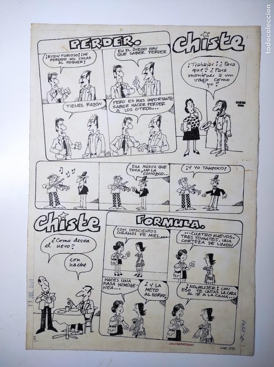 Comics: UNA PLANCHA ORIGINAL CHISTE SEGURAMENTE POR EDGAR PUBLICADA EN EL JAIMITO N&ordm; 1591