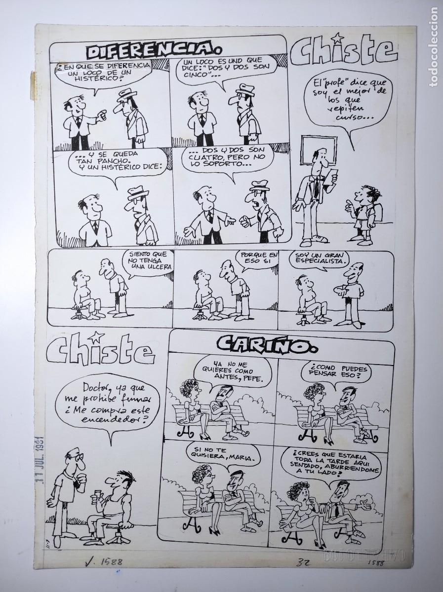 Comics : UNA PLANCHA ORIGINAL CHISTE SEGURAMENTE POR EDGAR PUBLICADA EN EL JAIMITO N&ordm; 1588