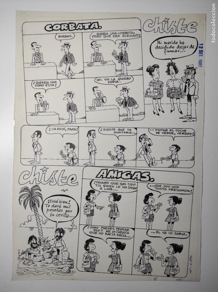 Comics: UNA PLANCHA ORIGINAL CHISTE SEGURAMENTE POR EDGAR PUBLICADA EN EL JAIMITO N&ordm; 1594