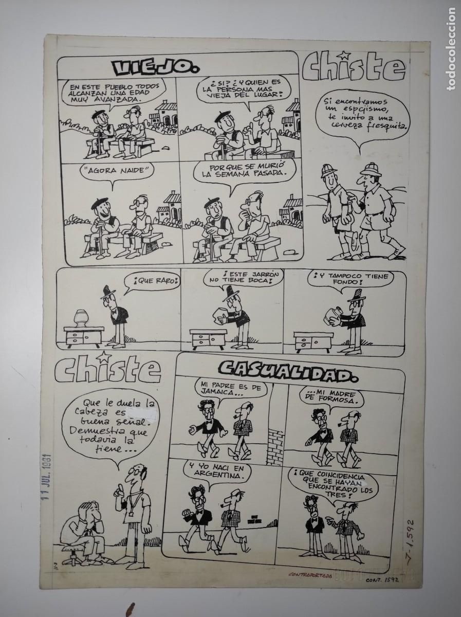 Comics : UNA PLANCHA ORIGINAL CHISTE SEGURAMENTE POR EDGAR PUBLICADA EN EL JAIMITO N&ordm; 1592