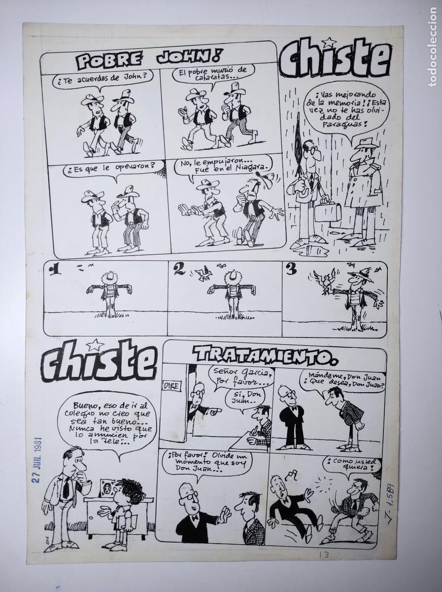 Comics : UNA PLANCHA ORIGINAL CHISTE SEGURAMENTE POR EDGAR PUBLICADA EN EL JAIMITO N&ordm; 1589