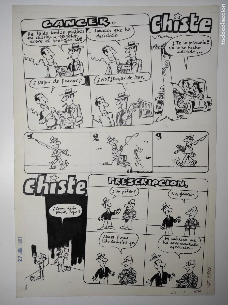 Comics : UNA PLANCHA ORIGINAL CHISTE SEGURAMENTE POR EDGAR PUBLICADA EN EL JAIMITO N&ordm; 1590