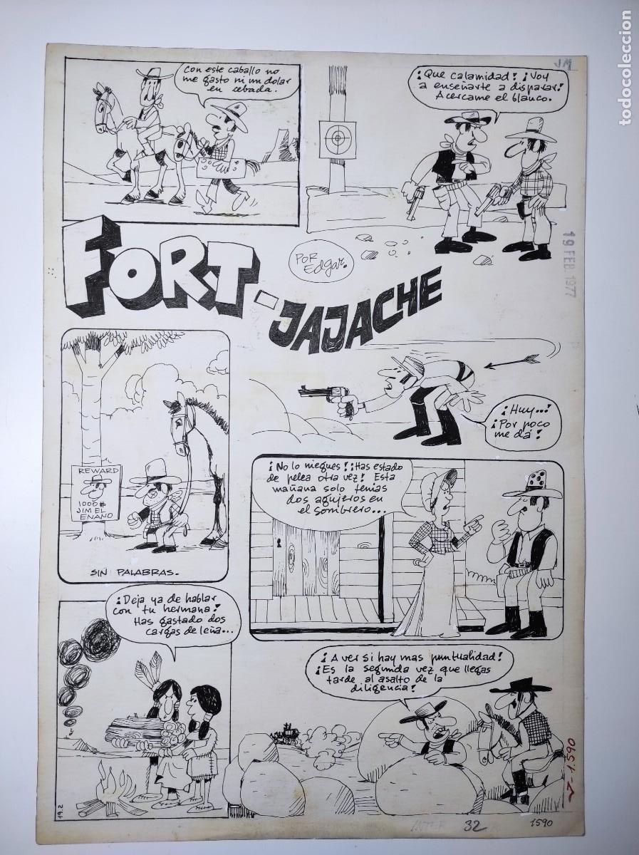 C&oacute;mics: UNA PLANCHA ORIGINAL FORT-JAJACHE POR EDGAR PUBLICADA EN EL JAIMITO N&ordm; 1590