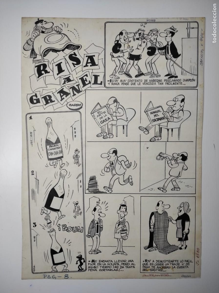 Comics: UNA PLANCHA ORIGINAL RISA A GRANEL POR CARB&Oacute; PUBLICADA EN EL JAIMITO N&ordm; 1588