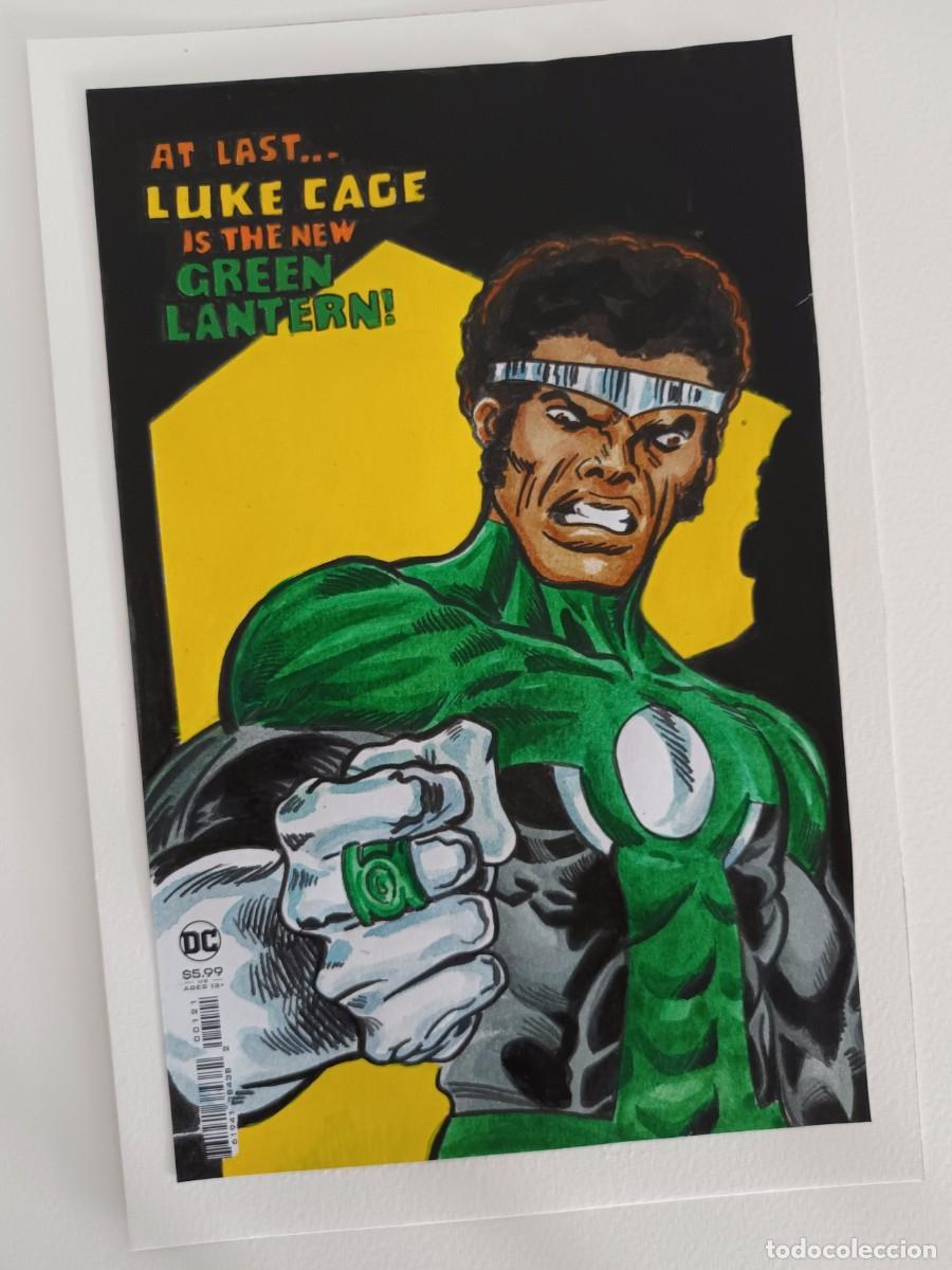 C&oacute;mics: Luke Cage is... Green Lantern. Dibujo original de Salvador Molina basado en una idea de R. Coltro
