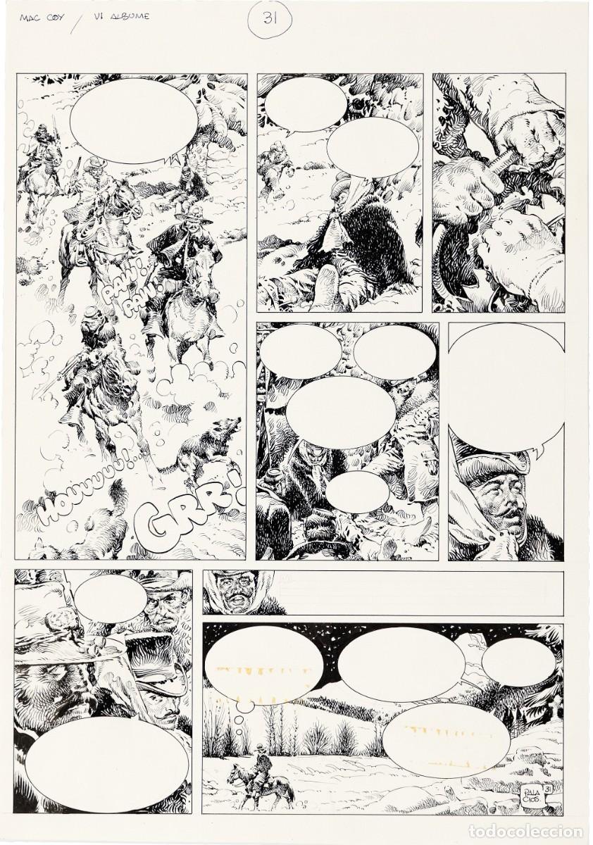 C&oacute;mics: ANTONIO HERN&Aacute;NDEZ PALACIOS: P&Aacute;GINA ORIGINAL DE MAC COY &Aacute;LBUM N&ordm; 6 PAG 31: LA MUERTE BLANCA
