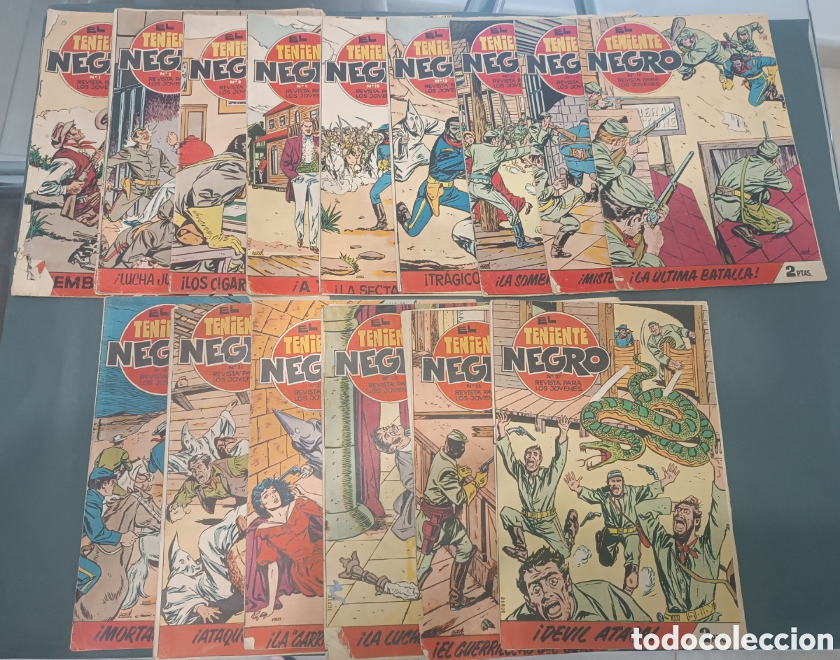 C&oacute;mics: Lote 15 C&oacute;mics &rdquo;EL TENIENTE NEGRO&rdquo; e.d. Bruguera de 1962