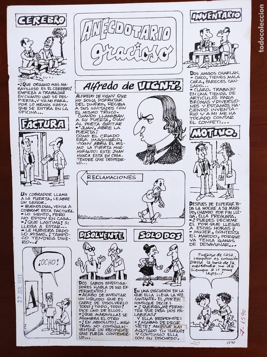 Comics : UNA PLANCHA ORIGINAL ANECDOTARIO GRACIOSO SEGURAMENTE POR EDGAR PUBLICADA JAIMITO N&ordm; 1590