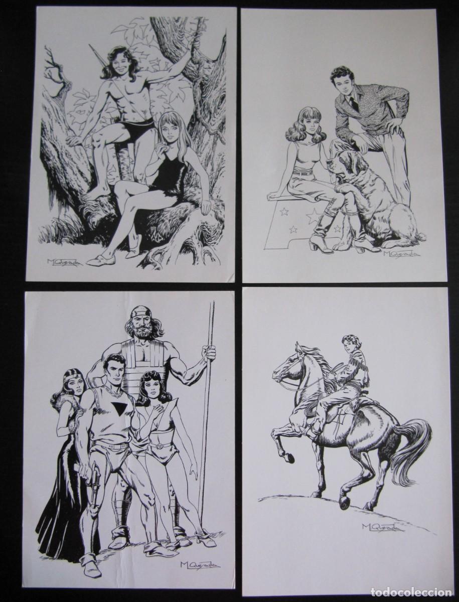 Comics: 22 LAMINAS DE AUTORES ESPA&Ntilde;OLES-EL BOLETIN / ESPALLARDO, QUESADA, GINER, SANCHIS, FONT Y MAS
