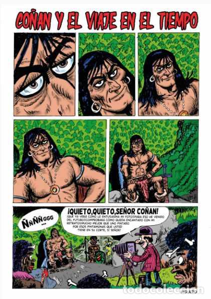 Comics : Print l&aacute;mina de p&aacute;gina de c&oacute;mic CONAN, de Higuero, CO&Ntilde;AN Y EL VIAJE EN EL TIEMPO. En DIN A3