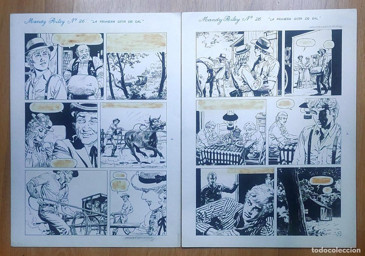 Comics : ERNESTO GARC&Iacute;A SEIJ&Aacute;S : 2 P&Aacute;GINAS ORIGINALES DE LA SERIE MANDY RILEY : P&Aacute;GINAS 2 Y 4 DE LA HISTORIA