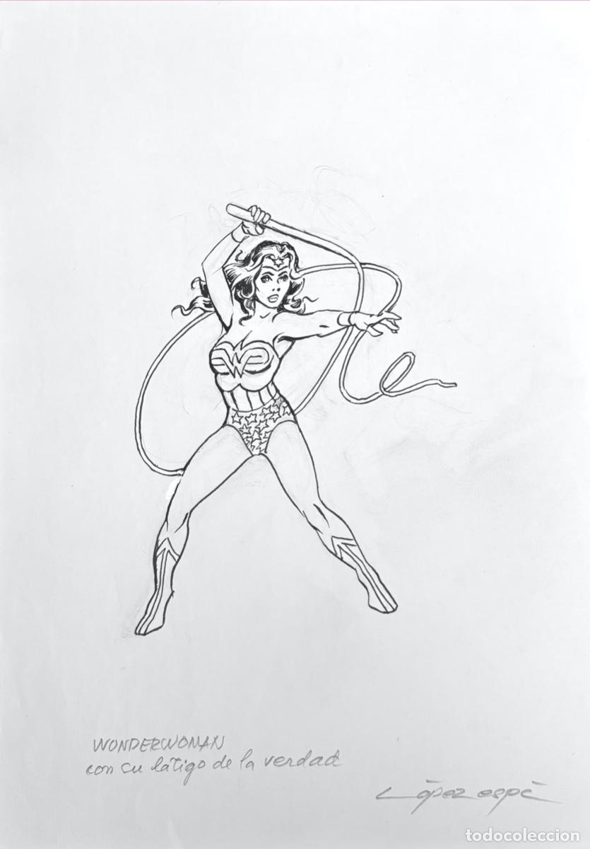 C&oacute;mics: LOPEZ ESPI DIBUJO ORIGINAL TINTA WONDER WOMAN