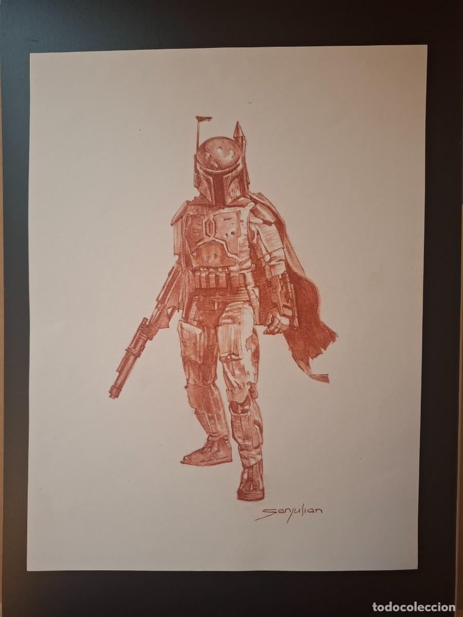C&oacute;mics: Dibujo original Boba Fett por Sanjulian