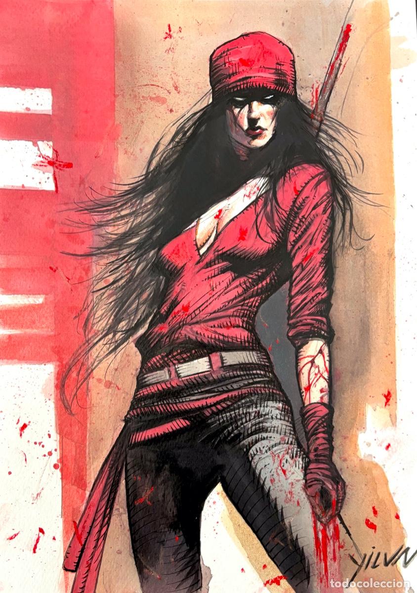 C&oacute;mics: ELEKTRA ILUSTRACION ORIGINAL PERSONAJES MARVEL