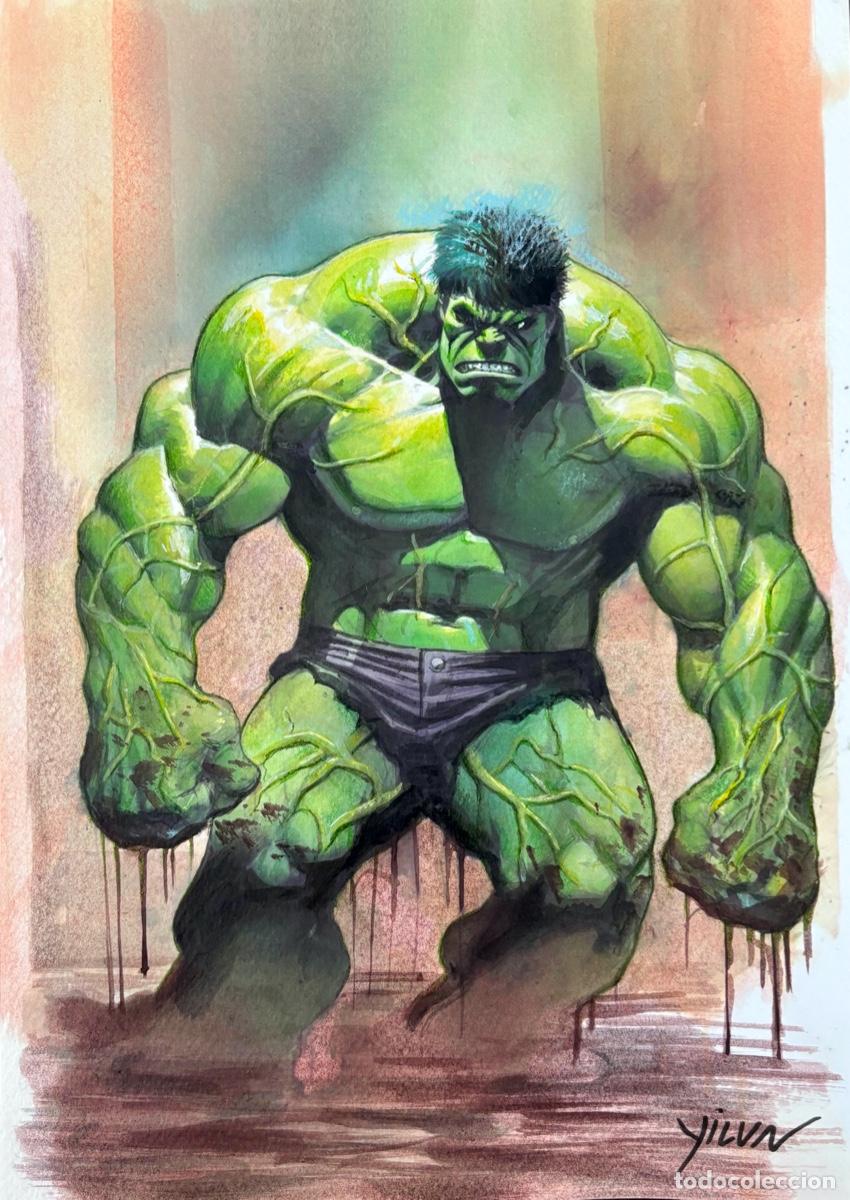 C&oacute;mics: HULK ILUSTRACION ORIGINAL PERSONAJES MARVEL