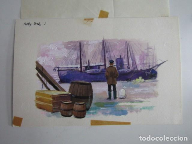 Comics: PINTURA ORIGINAL GOUACHE ILUSTRADOR &rdquo;DELFIN VILLA&rdquo; - MOBY DICK - LIBROS JUVENILES VOL.2 - MAVES