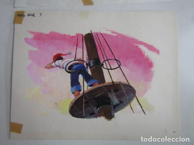 Comics: PINTURA ORIGINAL GOUACHE ILUSTRADOR &rdquo;DELFIN VILLA&rdquo; - MOBY DICK - LIBROS JUVENILES VOL.2 - MAVES