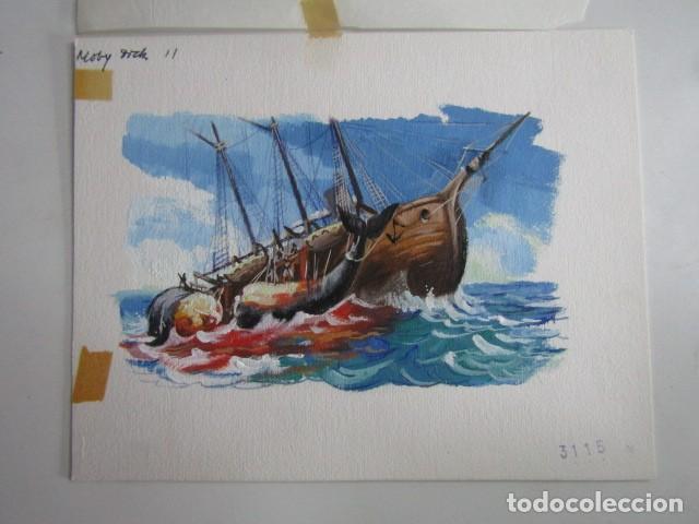 Fumetti: PINTURA ORIGINAL GOUACHE ILUSTRADOR &rdquo;DELFIN VILLA&rdquo; - MOBY DICK - LIBROS JUVENILES VOL.2 - MAVES