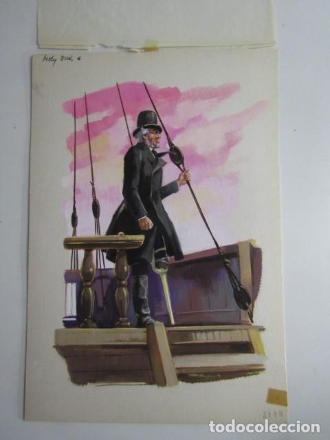 Comics: PINTURA ORIGINAL GOUACHE ILUSTRADOR &rdquo;DELFIN VILLA&rdquo; - MOBY DICK - LIBROS JUVENILES VOL.2 - MAVES