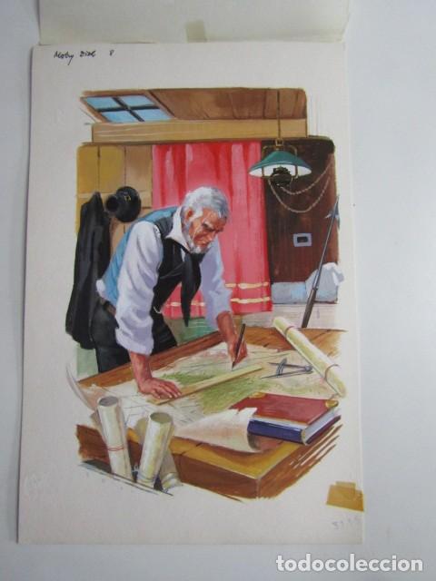 Comics: PINTURA ORIGINAL GOUACHE ILUSTRADOR &rdquo;DELFIN VILLA&rdquo; - MOBY DICK - LIBROS JUVENILES VOL.2 - MAVES