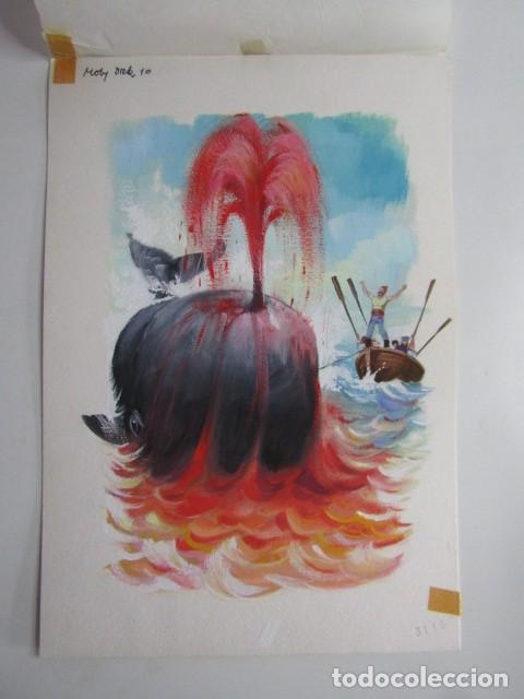 Comics: PINTURA ORIGINAL GOUACHE ILUSTRADOR &rdquo;DELFIN VILLA&rdquo; - MOBY DICK - LIBROS JUVENILES VOL.2 - MAVES